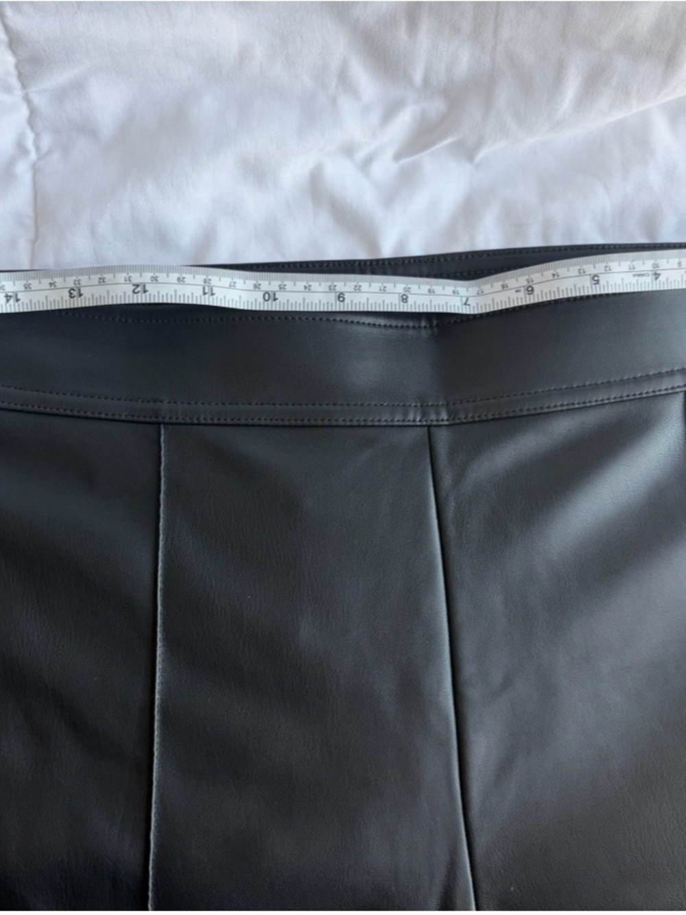 LOFT Size 10 Black Faux Leather Look.
Long Bootcut Flare Pants. Side Zipper. - Picture 14 of 15